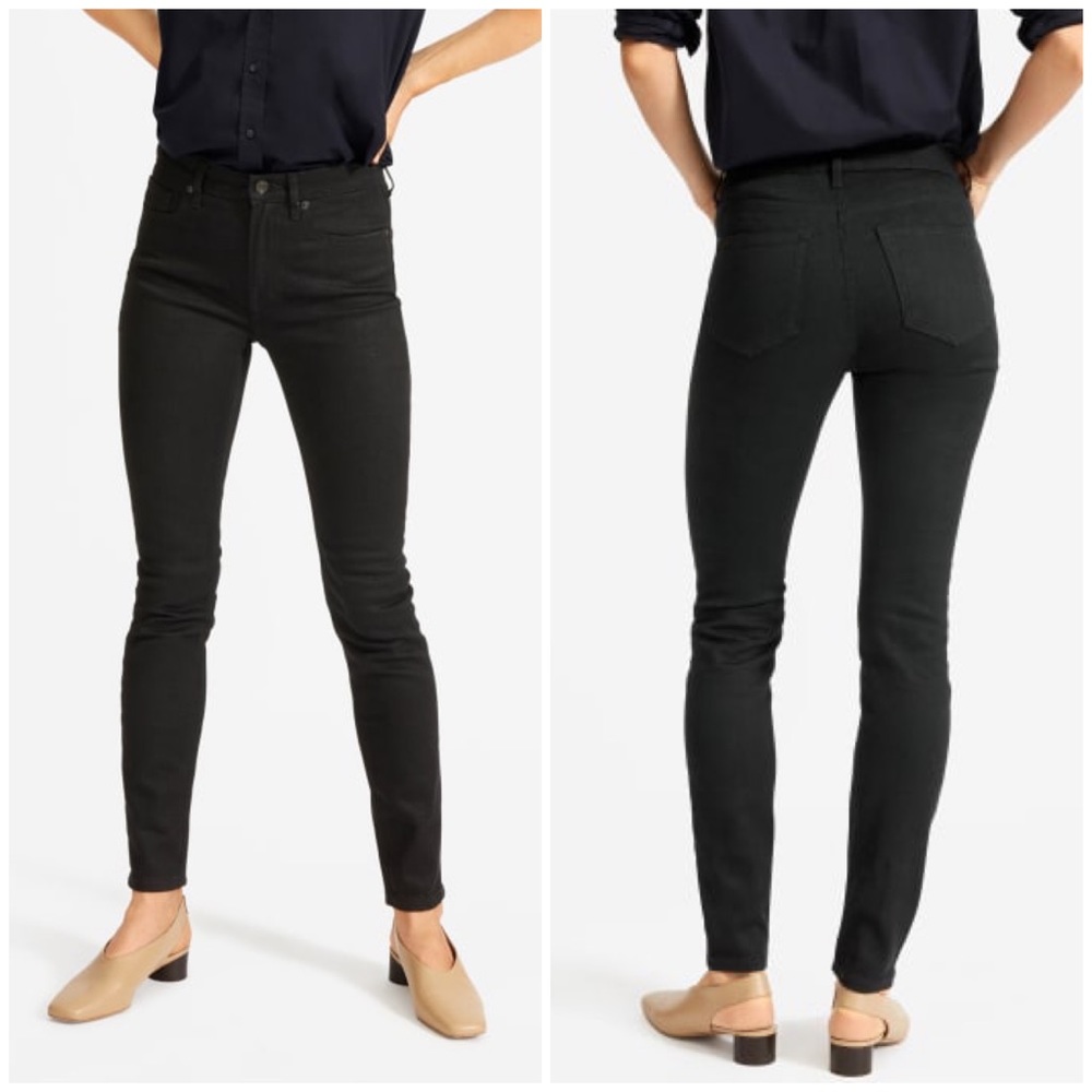 EVERLANE Black Mid Rise Skinny Ankle Jeans